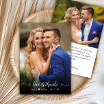 Liebe und danke Foto Hochzeit Danke Karte<br><div class="desc">Boho Moderne Chic Kalligrafie Script Hochzeit 2 Foto Danke Karte. Stilvolle Hochzeit danke Ihnen Vorlage mit einem vollen vertikalen Foto auf der Vorderseite mit dem Text "Liebe und Dank" in einem skurrilen Wirblen Handschrift Schrift Swash Schwanz Schriftart in weiß Overlay auf dem Bild. Kleines niedliches Herzmotiv der Liebe zwischen Braut...</div>