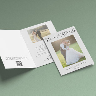 Liebe und danke Foto QR Code Hochzeit danke Karte