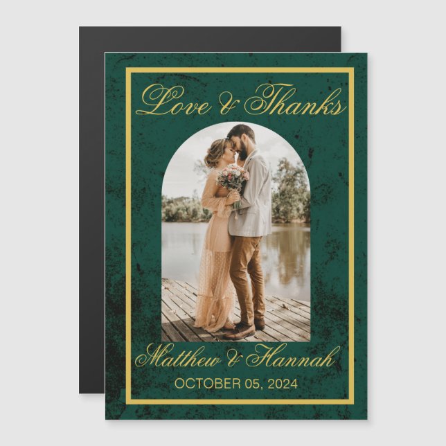 Liebe und danke Foto Wedding Vielen Dank Magnetkarte (Vorne/Hinten)