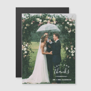 Liebe und danke Foto Wedding Vielen Dank  Magnetkarte