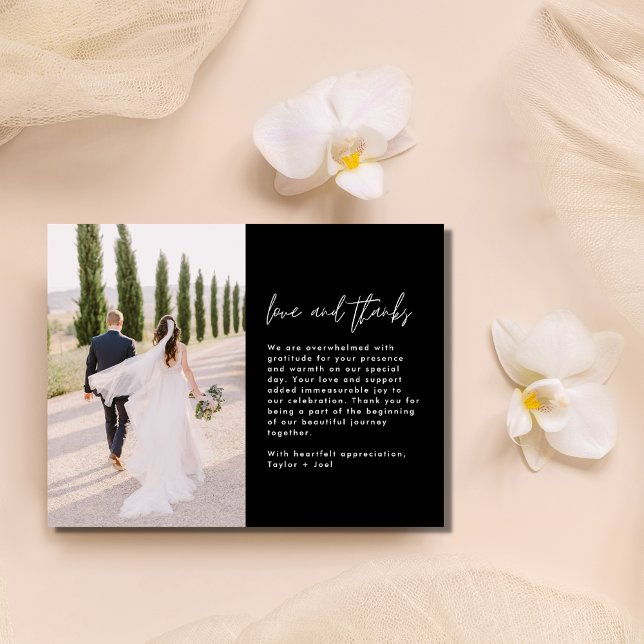 Liebe und danke Foto Wedding Vielen Dank Postkarte (Love and Thanks Photo Wedding Thank You Postcard)