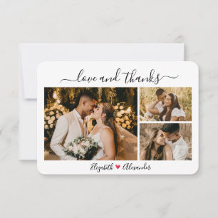 Liebe und danke Hochzeit Foto Danke Karte