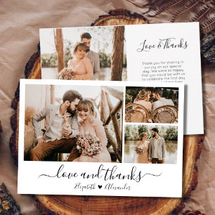 Liebe und danke Hochzeit Foto Danke Karte