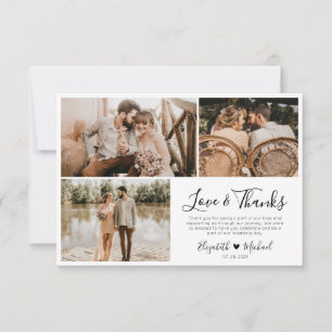 Liebe und danke Hochzeit Foto Danke Karte