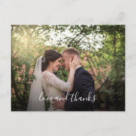 Liebe und danke Hochzeit Foto danke Postkarte