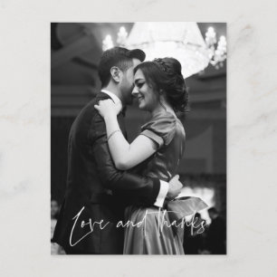 Liebe und danke Hochzeit Foto Vielen Dank Postcard Postkarte