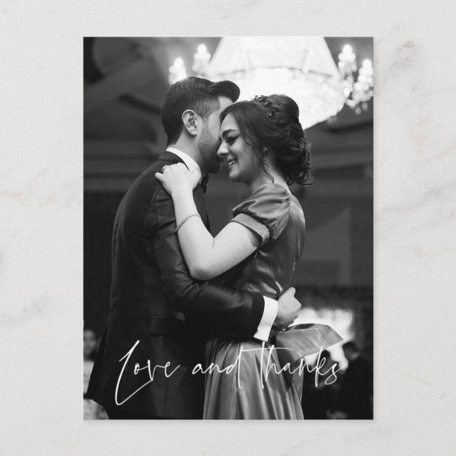 Liebe und danke Hochzeit Foto Vielen Dank Postcard Postkarte (Vorderseite)