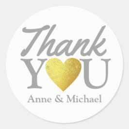Liebe und danke Ihnen Gastgeschenk Hochzeit Runder Aufkleber