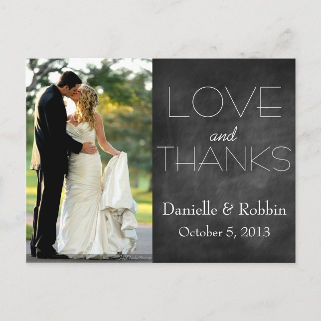 Liebe und danke Postkarte (Vorderseite)