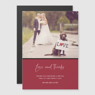 Liebe und danke Red Wedding Foto Vielen Dank Magnetkarte