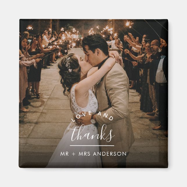 Liebe und danke Wedding Foto Vielen Dank Magnet (Vorne)