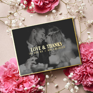 Liebe und danke Wedding Foto Vielen Dank | Overlay Folien Feiertagspostkarte