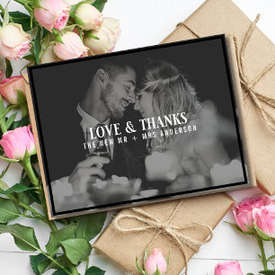 Liebe und danke Wedding Foto Vielen Dank   Overlay Postkarte
