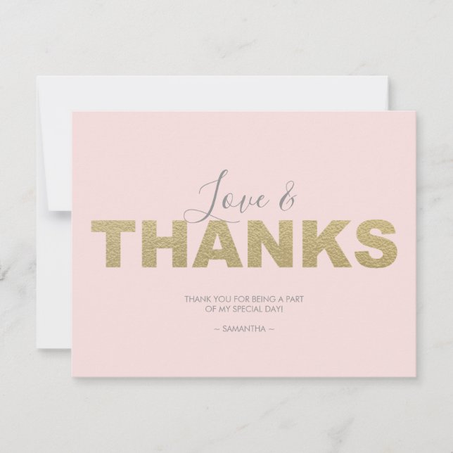 Liebe und Danke, X und O Vielen Dank Dankeskarte (Vorderseite)