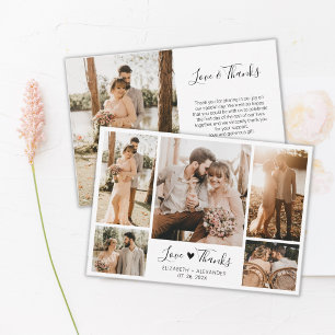Liebe und Dankeschön für die Hochzeitsfotografie Dankeskarte