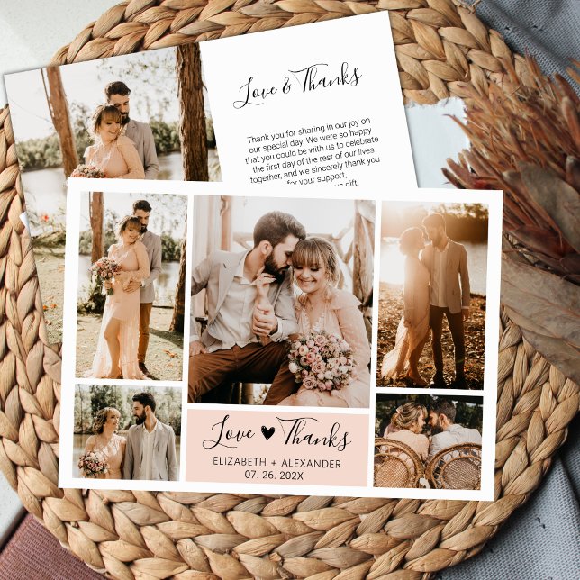 Liebe und Dankeschön für die Hochzeitsfotografie Dankeskarte (Von Creator hochgeladen)