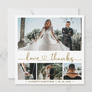 Liebe und Dankeschön Script 4 Foto Collage Wedding