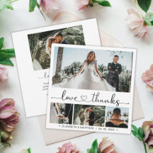 Liebe und Dankeschön Script 4 Foto Collage Wedding