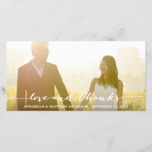Liebe und Dankeschön-Script-Overlay-Hochzeit Dankeskarte