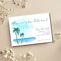 Liebe und das Beach Watercolor Palm Tree Wedding