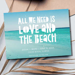 Liebe und die Beach Hochzeit in Urlaubsort Save The Date