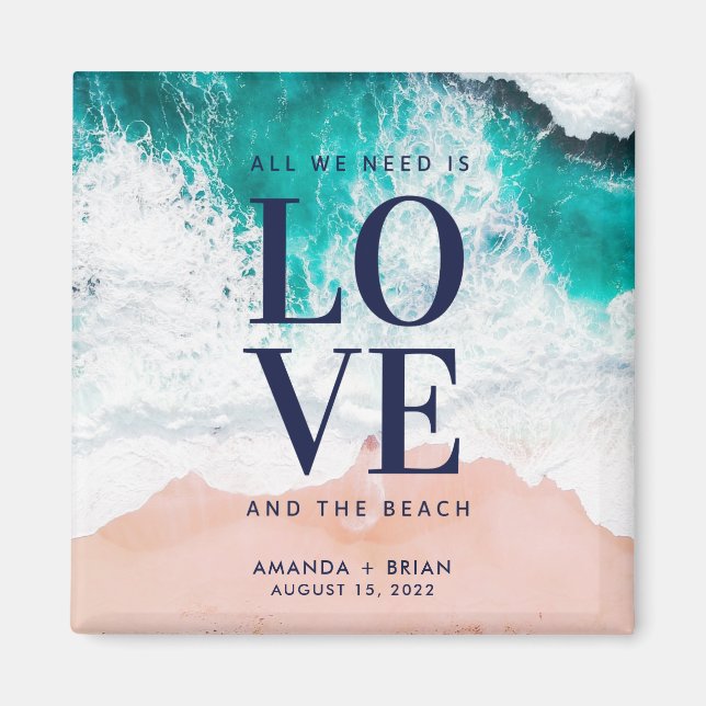 Liebe und die Gastgeschenk Hochzeit an der Küste Magnet (Vorne)