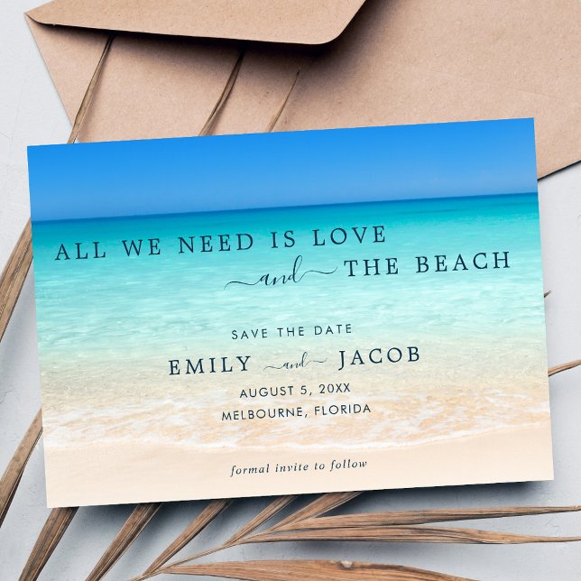 Liebe und die Hochzeit am Strand Save The Date (Love and the Beach Wedding Save the Date)