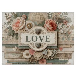 LIEBE und Ebenen der Blume Schneidebrett