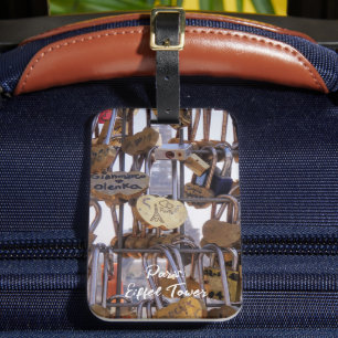 Liebe und Eiffelturm. Paris. Frankreich. Gepäckanhänger