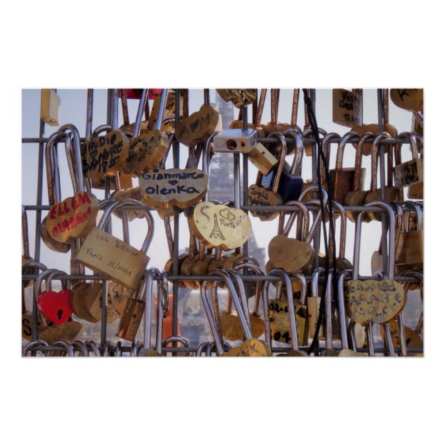 Liebe und Eiffelturm. Paris. Frankreich. Poste Poster (Vorderseite)