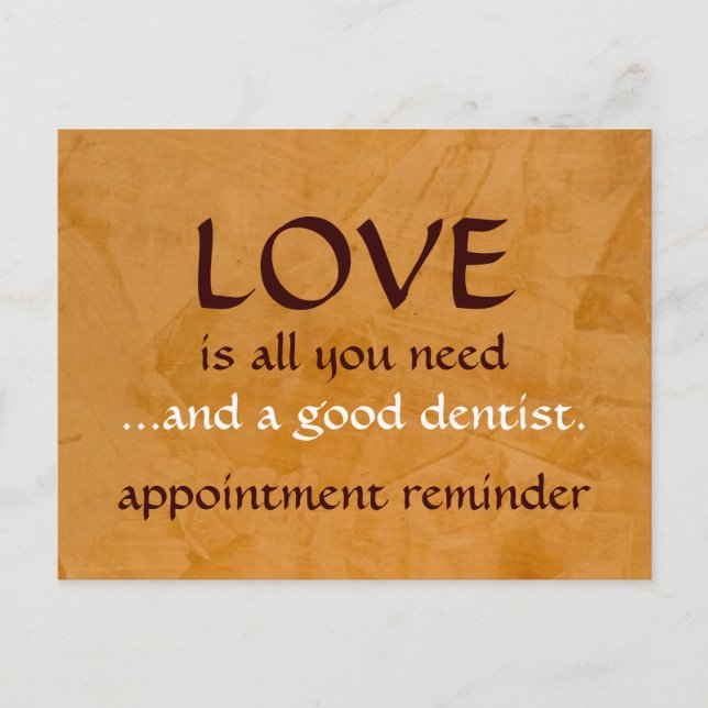 Liebe und ein guter Zahnarzt Postkarte (Vorderseite)