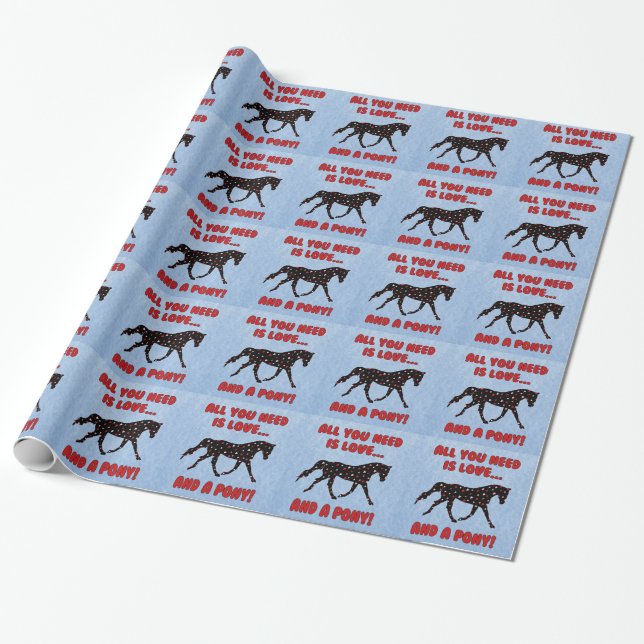 Liebe und ein Pony Geschenkpapier (Ungerollt)