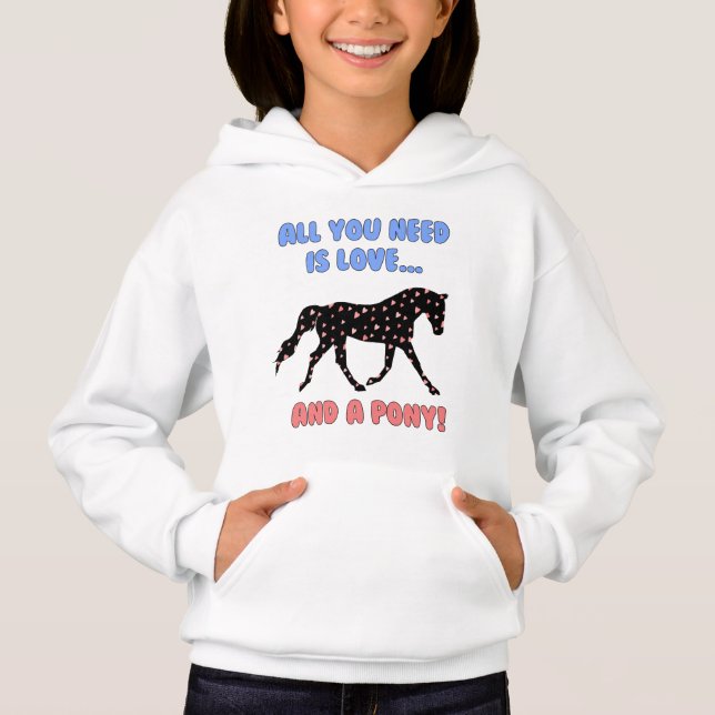 Liebe und ein Pony Hoodie (Vorderseite)