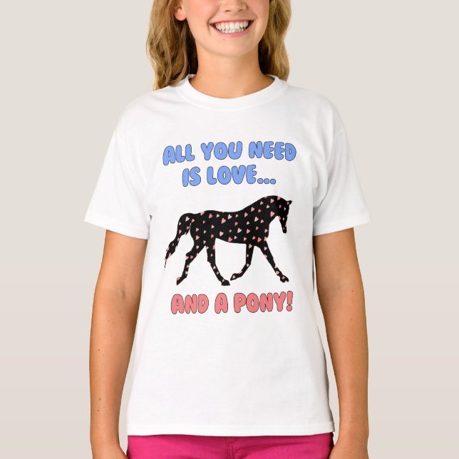 Liebe und ein Pony Hoodie (Vorderseite)