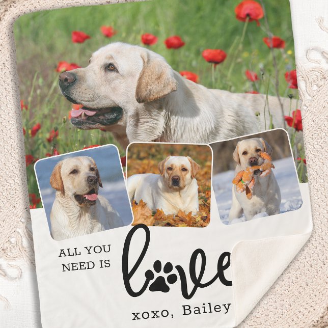 LIEBE und eine DOG Custom 4 Pet Foto Collage Sherpadecke (Von Creator hochgeladen)