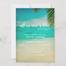 Liebe und Einladung zur Hochzeit am Strand