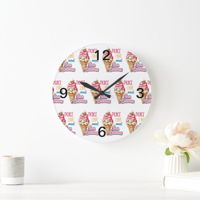 Liebe und Eis Große Wanduhr (Zuhause)