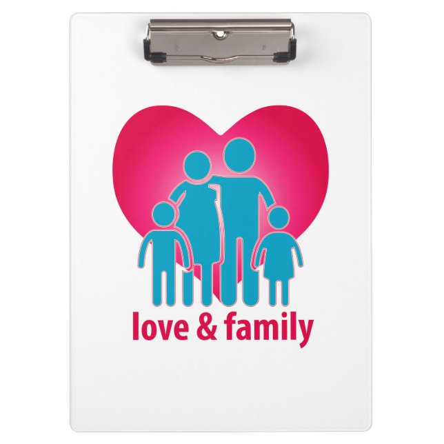 Liebe und Familie Klemmbrett (Vorderseite)