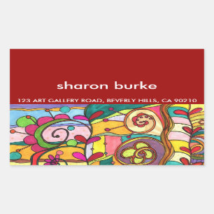 "Liebe und Farbe" Rechteckiger Aufkleber