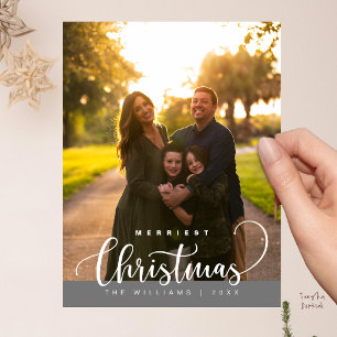 Liebe und Freude, Frohe Weihnachten Familienfoto Postkarte