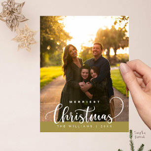 Liebe und Freude, Frohe Weihnachten Familienfoto Postkarte