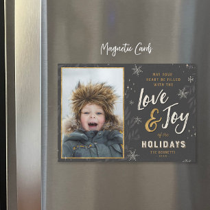 Liebe und Freude Imitate Foil Magnetic Holiday Fot Magnetkarte