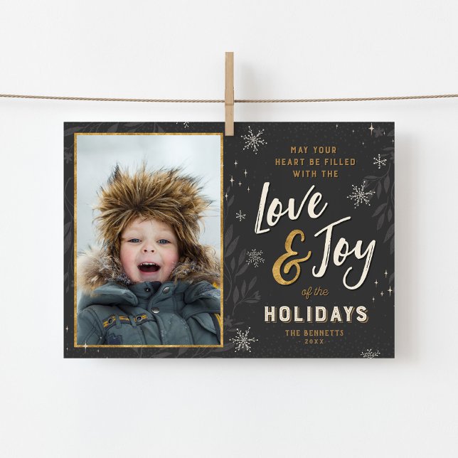 Liebe und Freude Imitate Foil Magnetic Holiday Fot Magnetkarte (Von Creator hochgeladen)