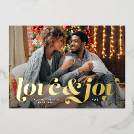 Liebe und Freude kühn ein Foto Folien Feiertagskarte