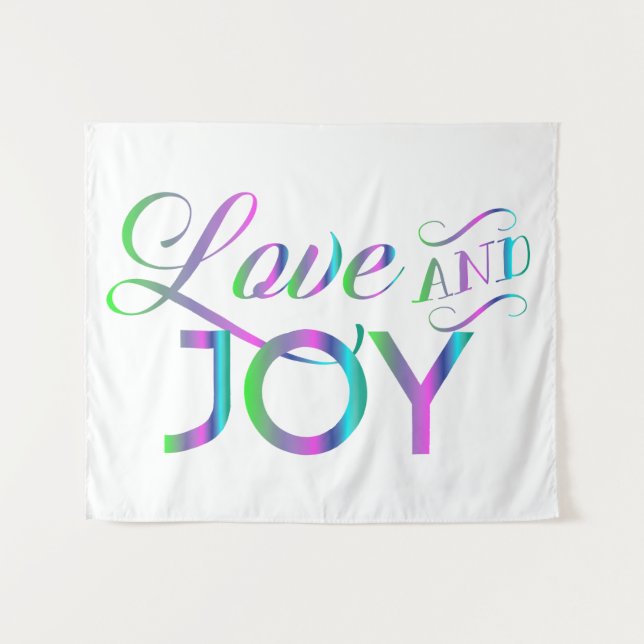 Liebe und Freude Wandteppich (Vorderseite (Horizontal))