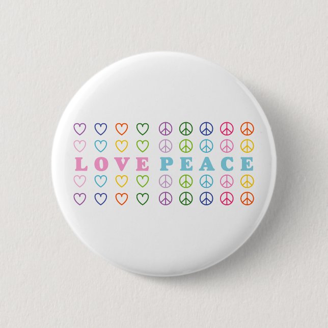 Liebe und Frieden Button (Vorderseite)