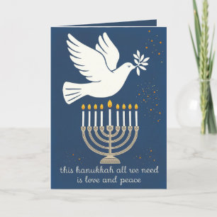 Liebe und Frieden Einfach und elegant Hanukkah Feiertagskarte