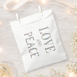 Liebe und Frieden - Gemstone Lettern Design Geschenktütchen