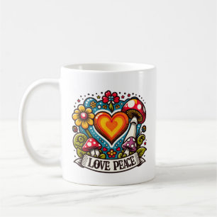 Liebe und Frieden Herz – Inspirierend Kaffeetasse