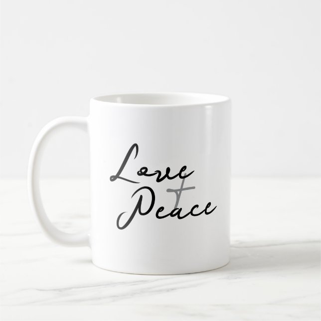 Liebe und Frieden Kaffeetasse (Links)